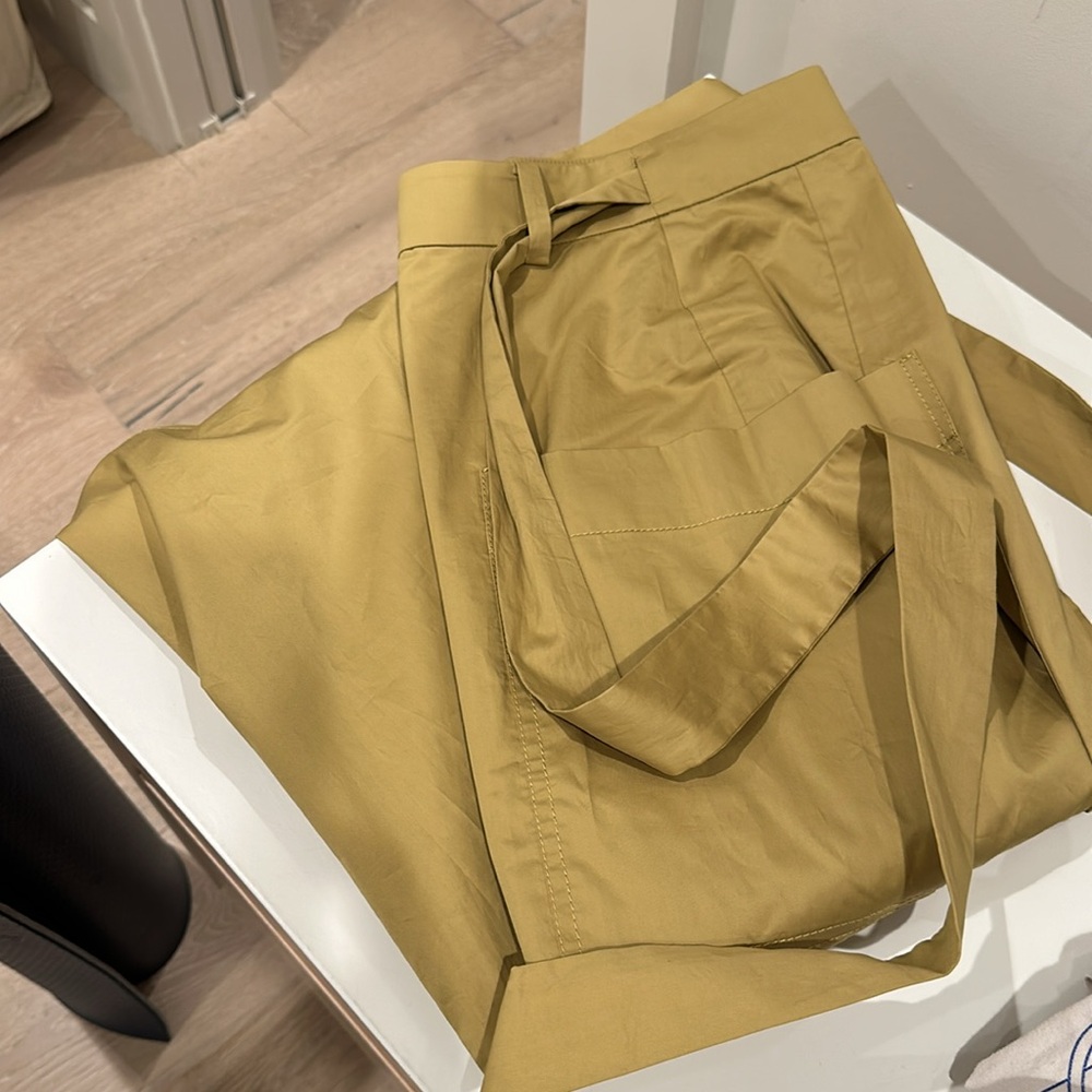 Tibi Eco Poplin Lean Back Wrap Skirt Khaki size 2 - Picture 3 of 3
